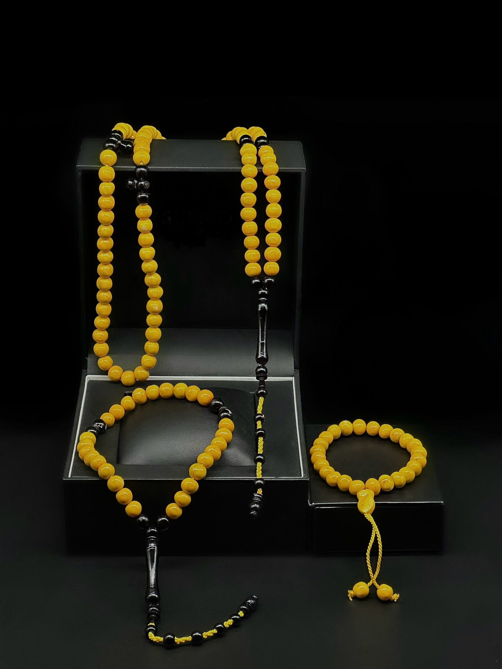 Yellow Marjan Tasbih Set