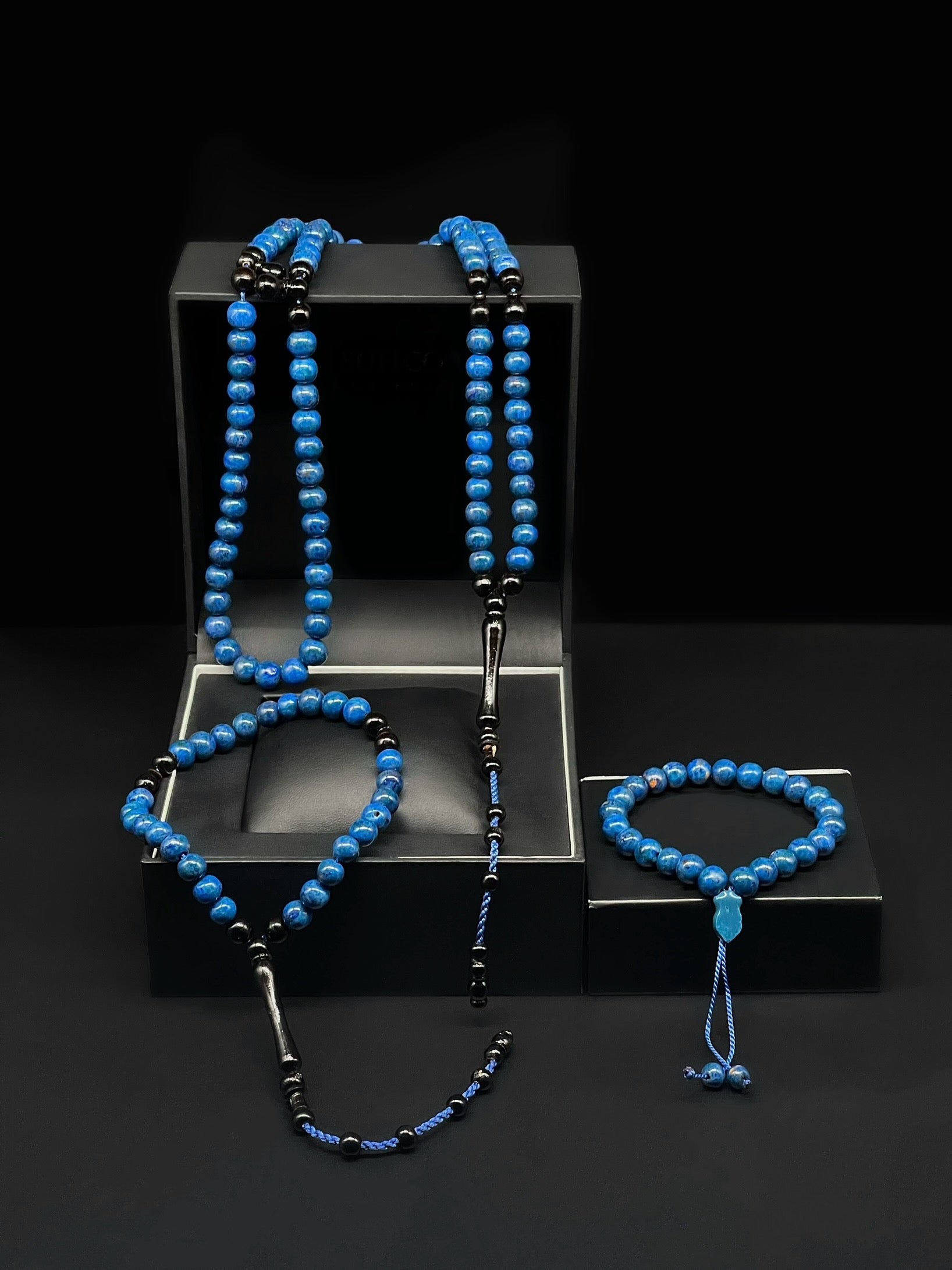 Blue Marjan Tasbih Set