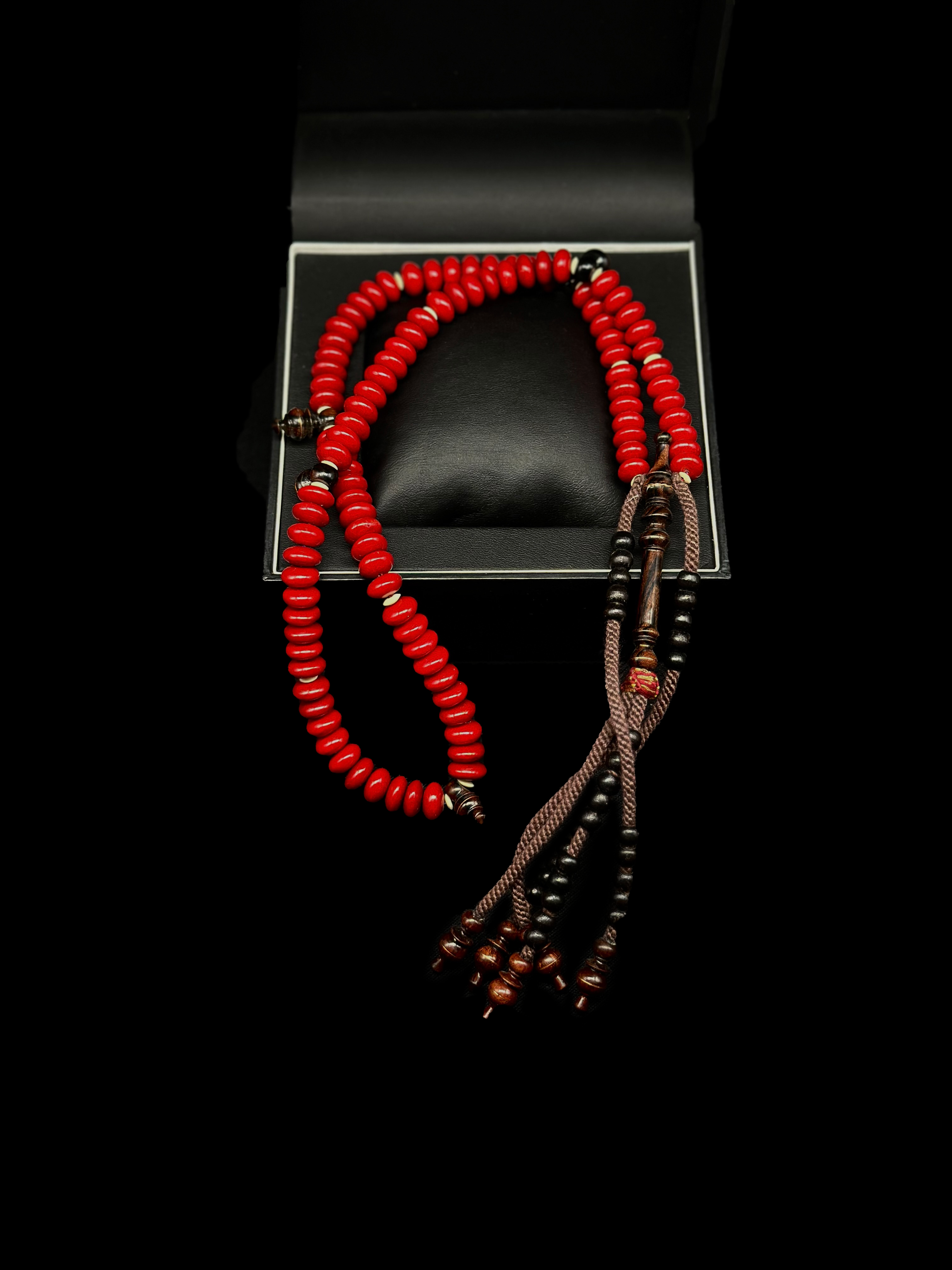 Pocket Sized Red Marjan x Ebony Tasbih