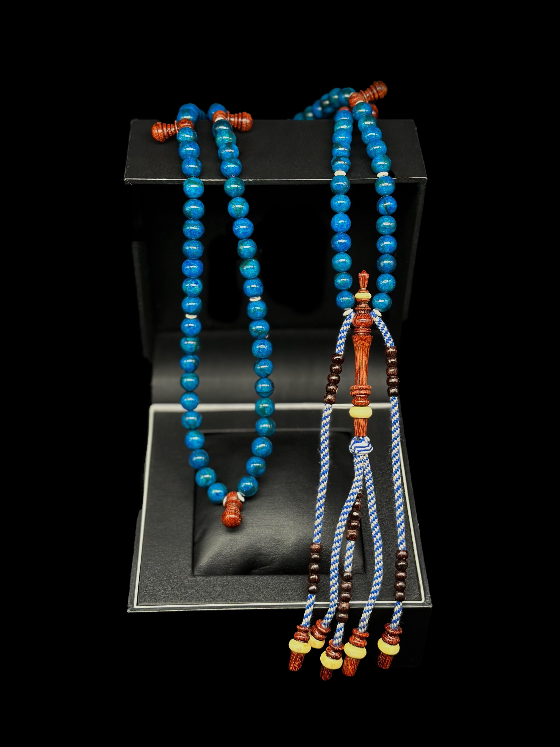 Blue Marjan x Tamarind x Cow Bone Rumi Model Tasbih