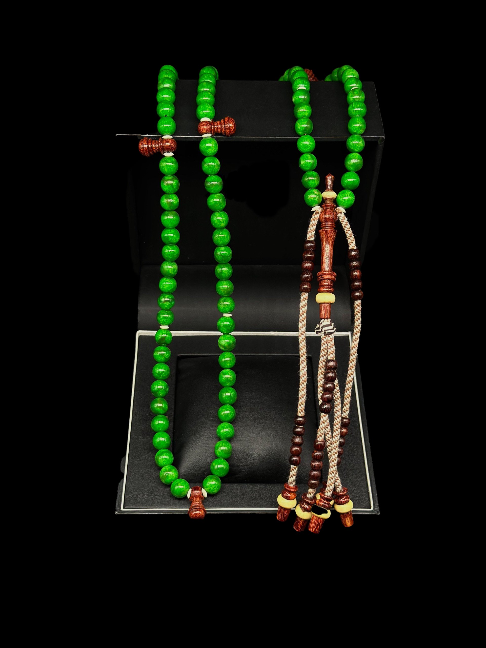 Green Marjan x Tamarind x Cow Bone Rumi Model Tasbih