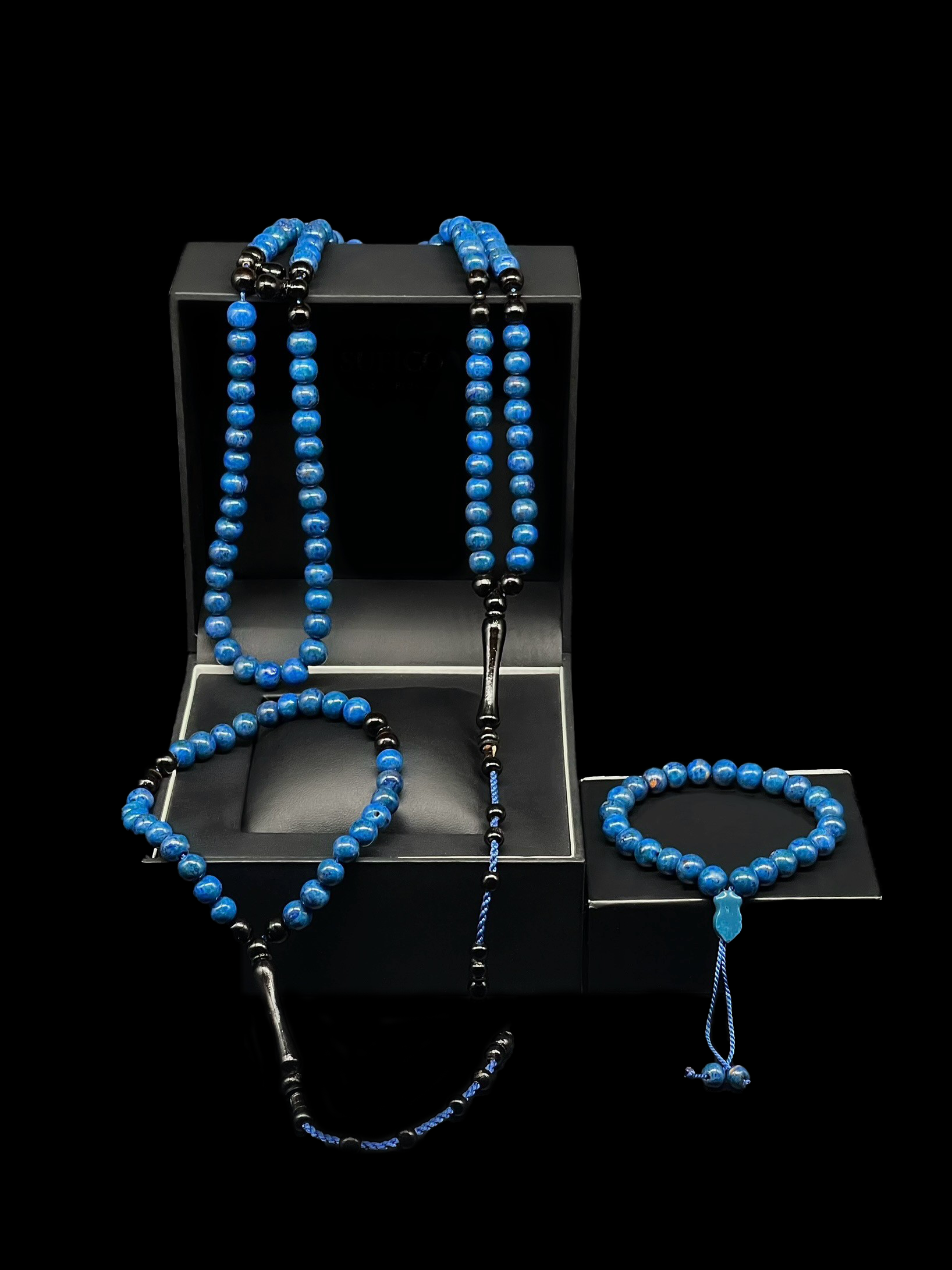 Blue Marjan Tasbih Set