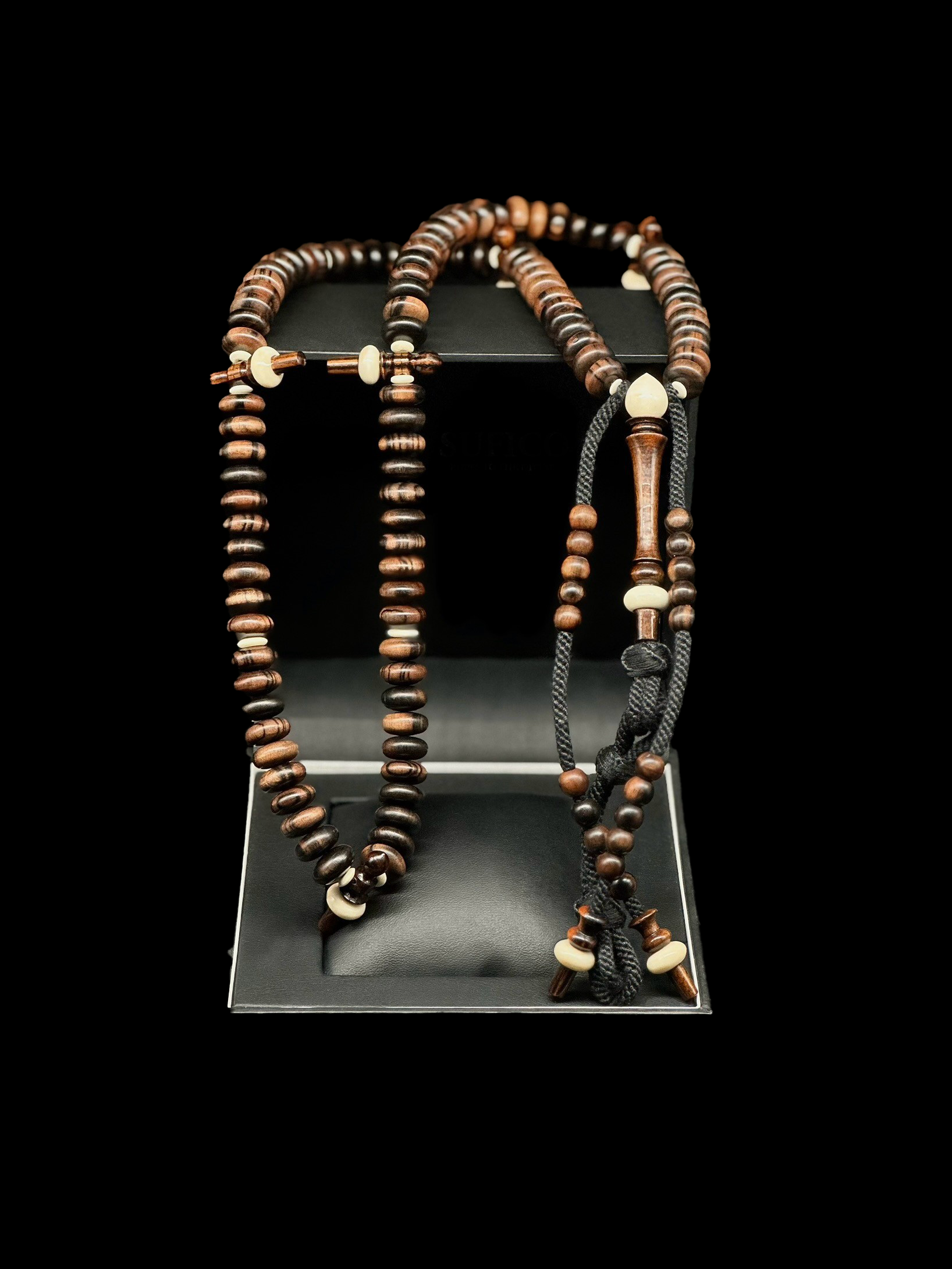 Tiger Ebony x Cow Bone Tasbih Mevlana Rumi Model