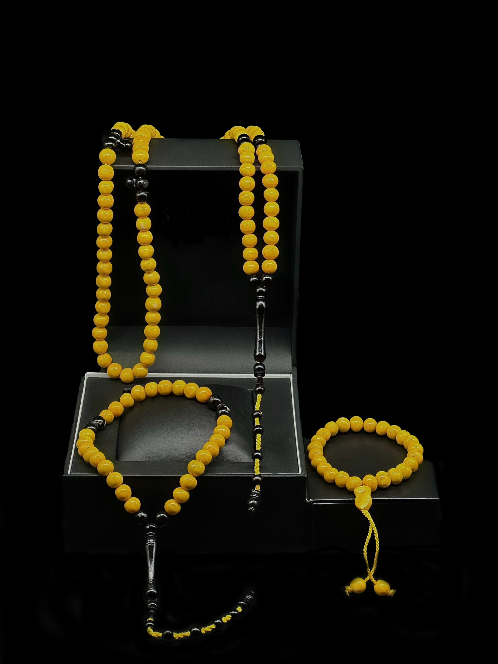 Yellow Marjan Tasbih Set